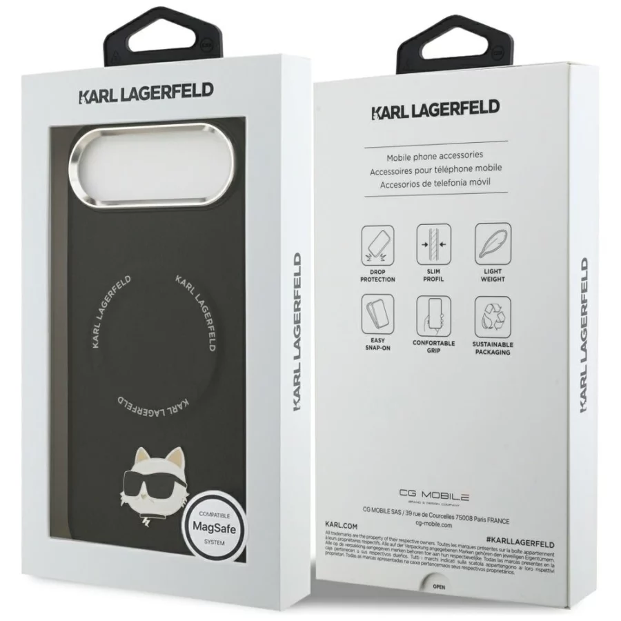 Etui Karl Lagerfeld Choupette Pin MagSafe do iPhone Air czarne
