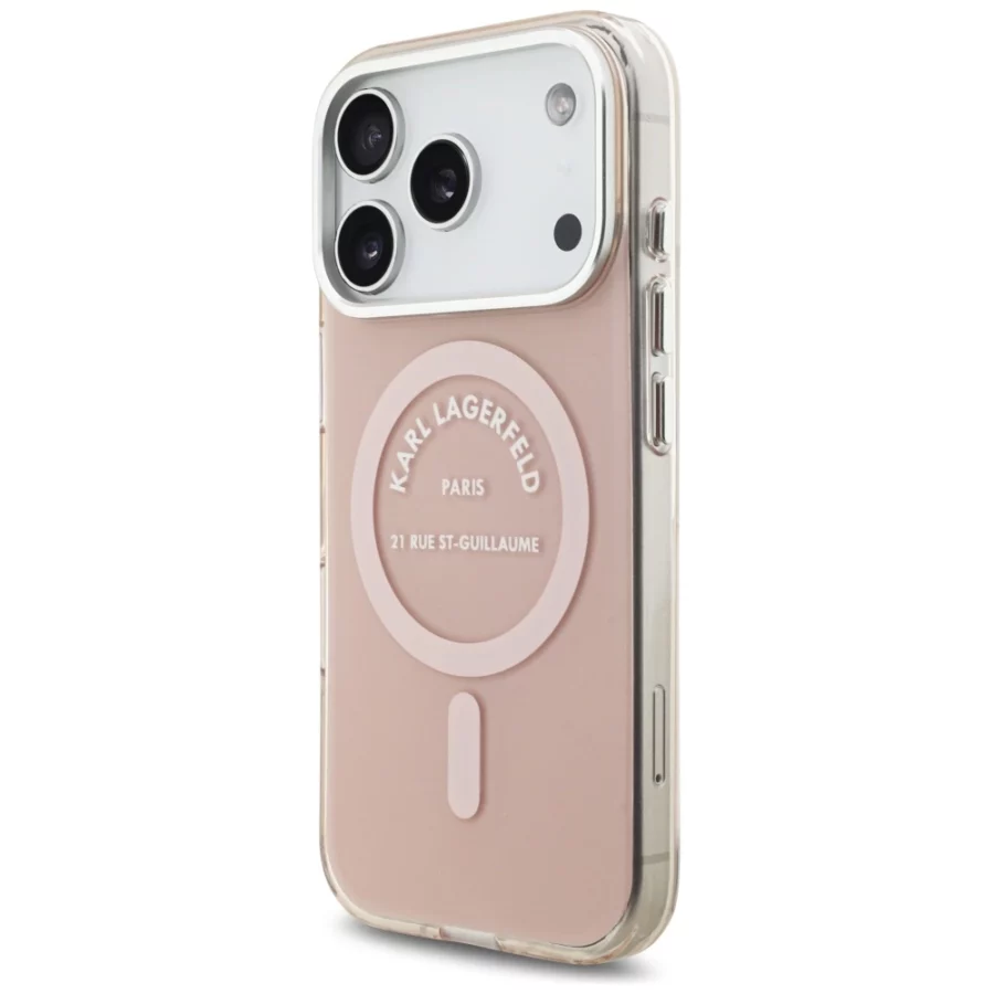 Etui Karl Lagerfeld IML Karl RSG Logo MagSafe do iPhone 17 Pro - różowe