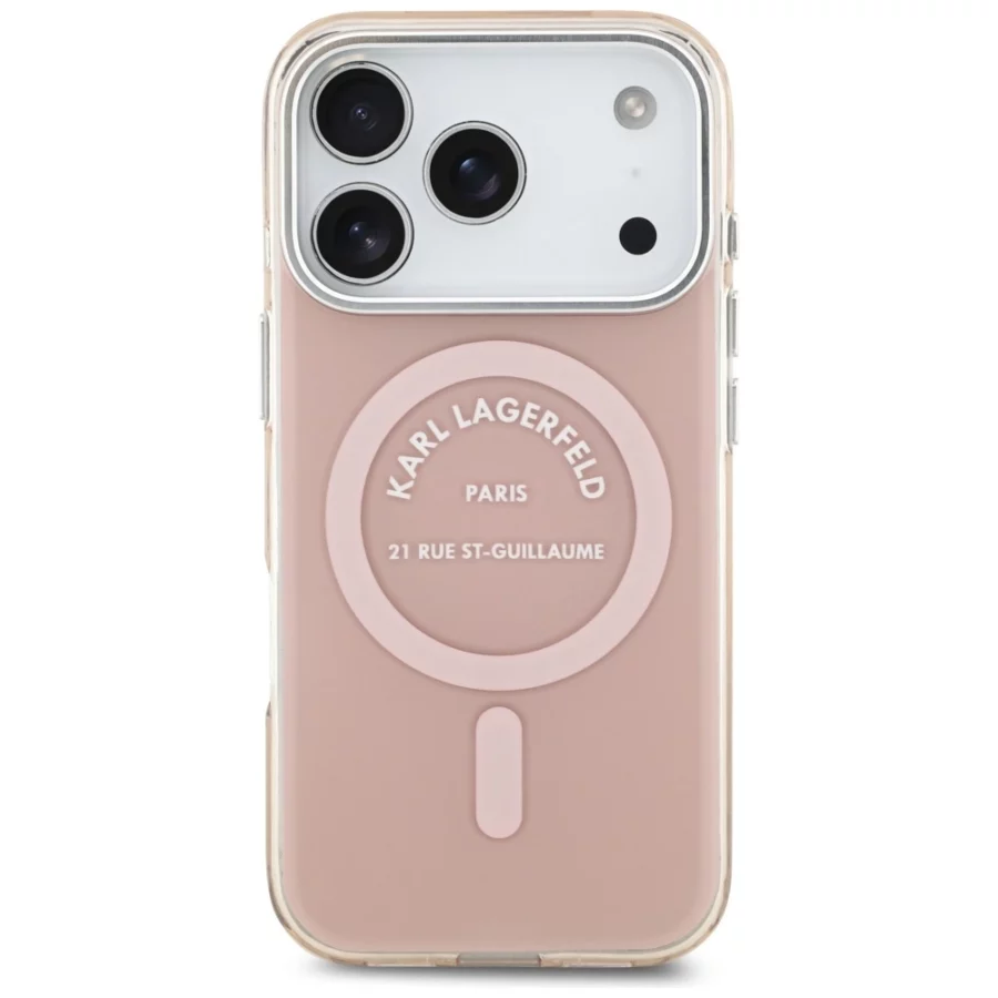 Etui Karl Lagerfeld IML Karl RSG Logo MagSafe do iPhone 17 Pro - różowe