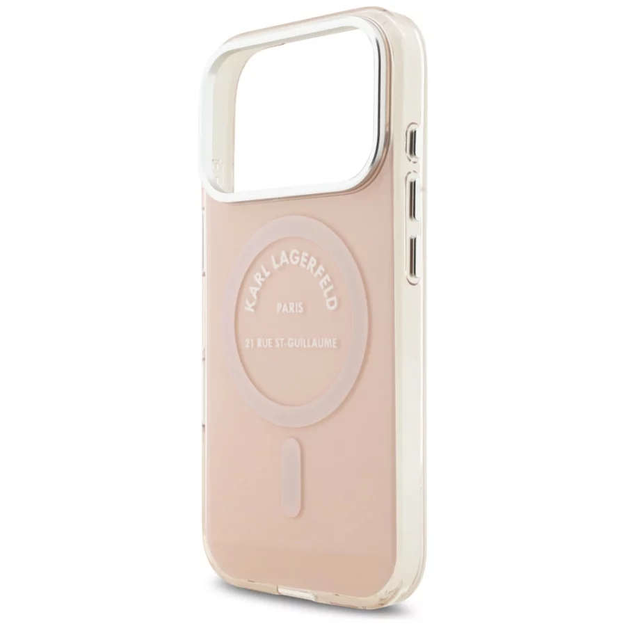 Etui Karl Lagerfeld IML Karl RSG Logo MagSafe do iPhone 17 Pro - różowe