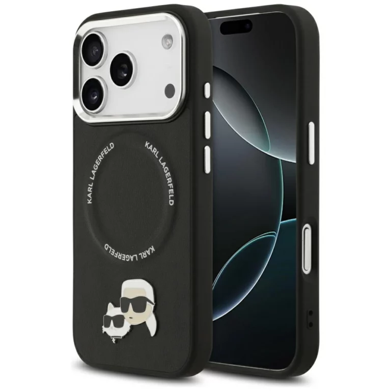 Etui Karl Lagerfeld Karl & Choupette Pins MagSafe do iPhone 17 Pro - czarne