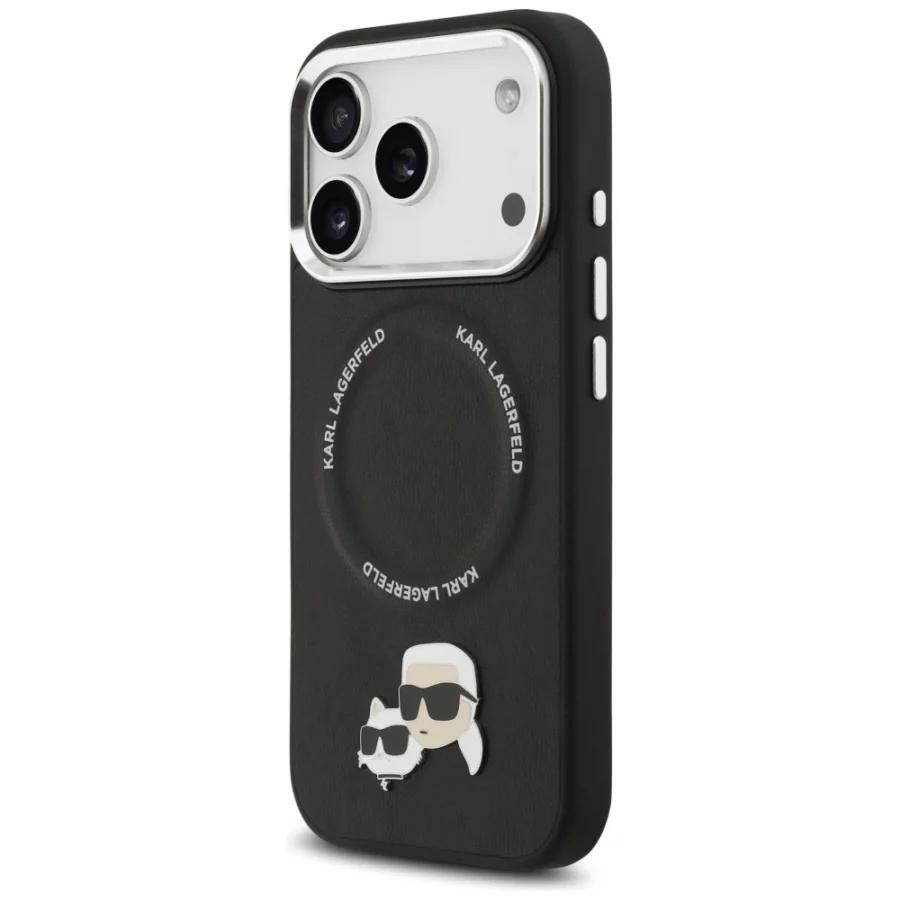 Etui Karl Lagerfeld Karl & Choupette Pins MagSafe do iPhone 17 Pro - czarne