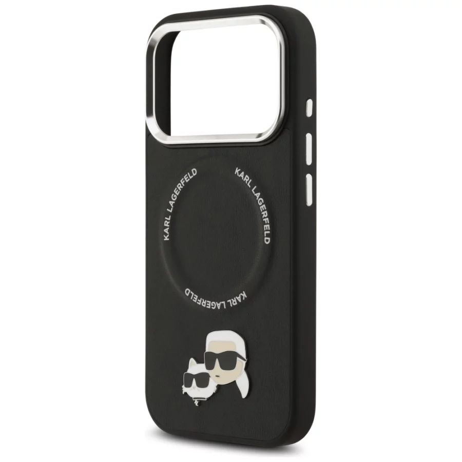 Etui Karl Lagerfeld Karl & Choupette Pins MagSafe do iPhone 17 Pro - czarne