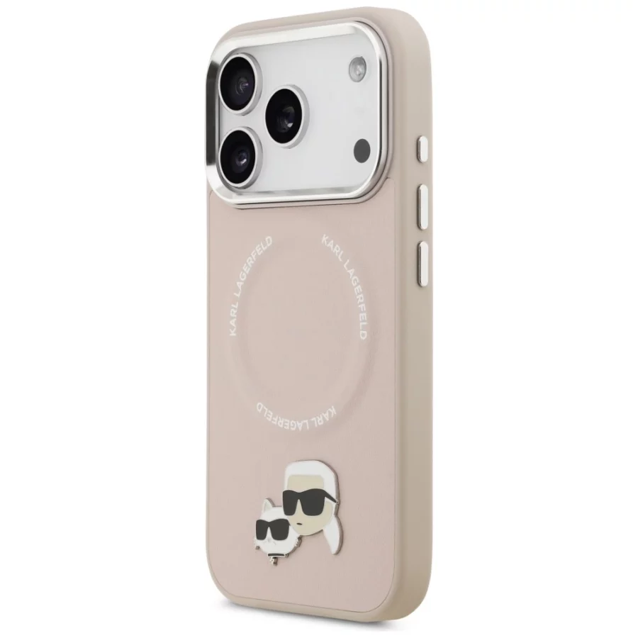 Etui Karl Lagerfeld Karl & Choupette Pins MagSafe do iPhone 17 Pro - różowe