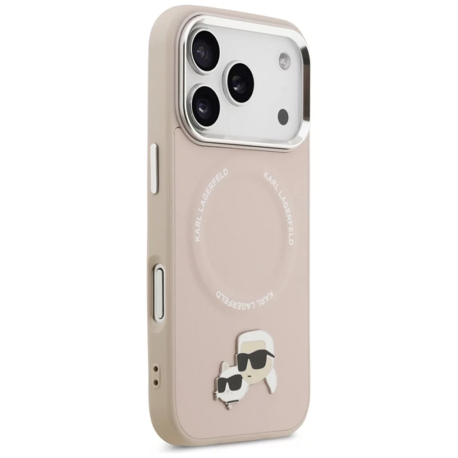 Etui Karl Lagerfeld Karl & Choupette Pins MagSafe do iPhone 17 Pro - różowe