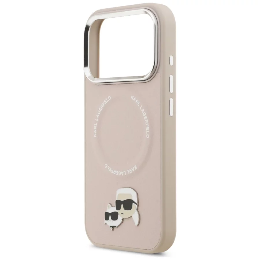 Etui Karl Lagerfeld Karl & Choupette Pins MagSafe do iPhone 17 Pro - różowe