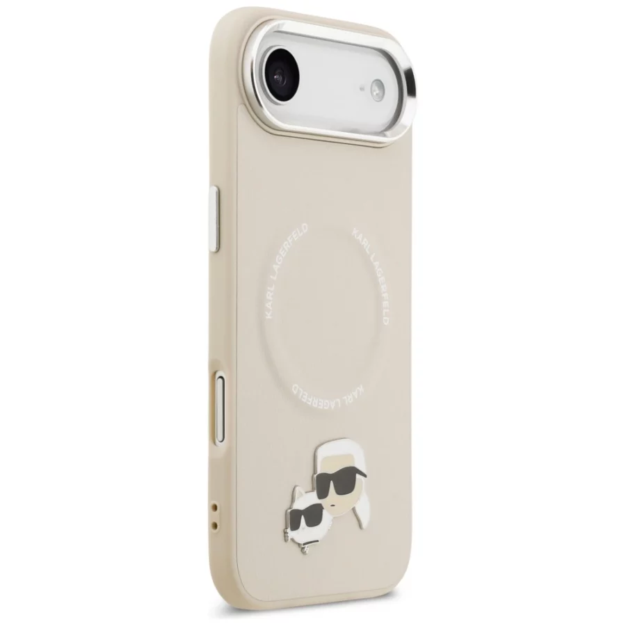 Etui Karl Lagerfeld Karl & Choupette Pins MagSafe do iPhone Air - beżowe