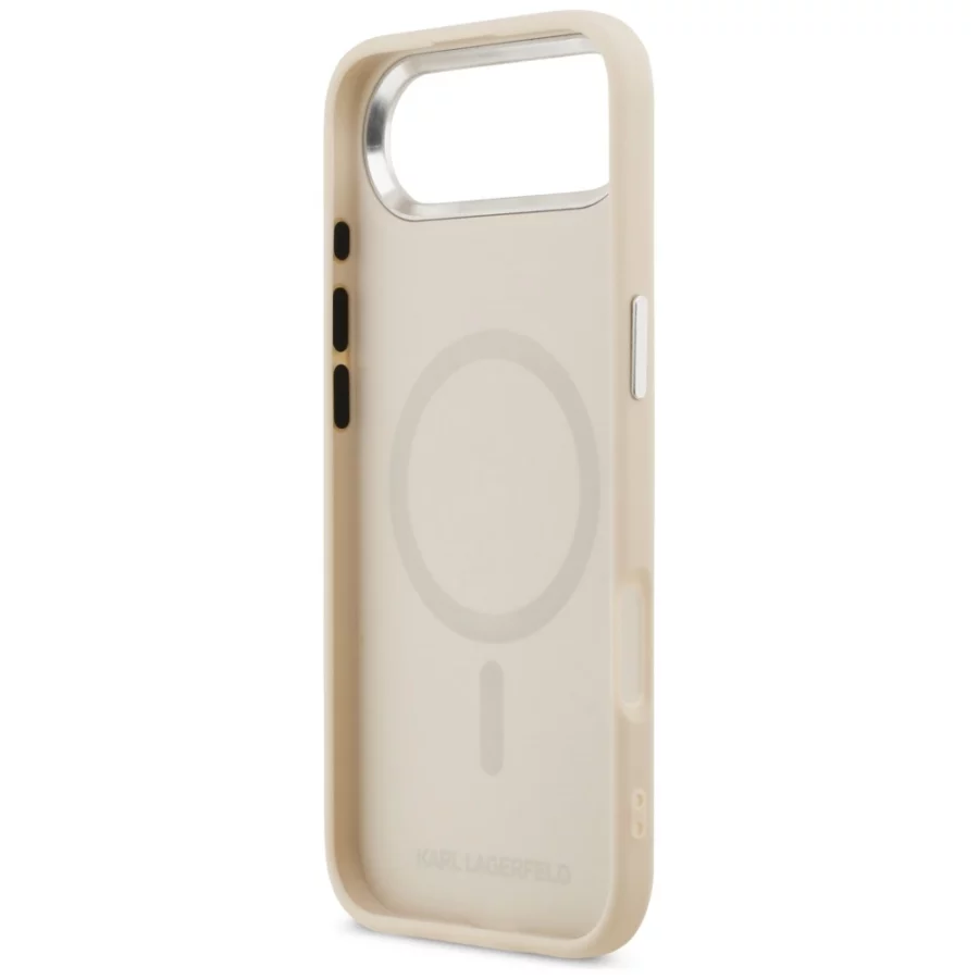 Etui Karl Lagerfeld Karl & Choupette Pins MagSafe do iPhone Air - beżowe