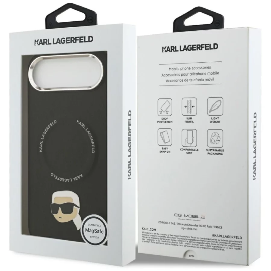 Etui Karl Lagerfeld Karl Pin MagSafe do iPhone Air - czarne