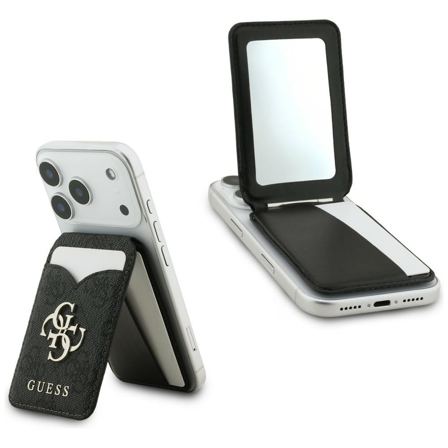 Portfel z lusterkiem Guess 4G Stand &    Mirror Magsafe czarny