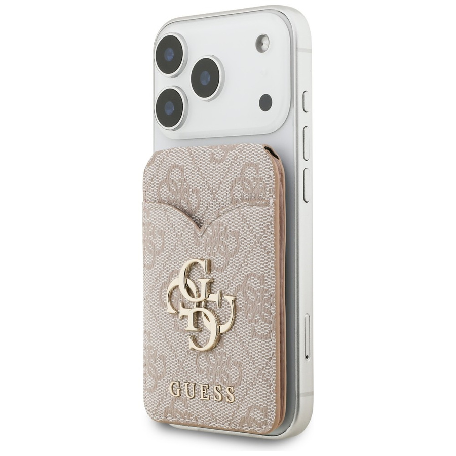 Portfel z lusterkiem Guess 4G Stand &    Mirror Magsafe różowy