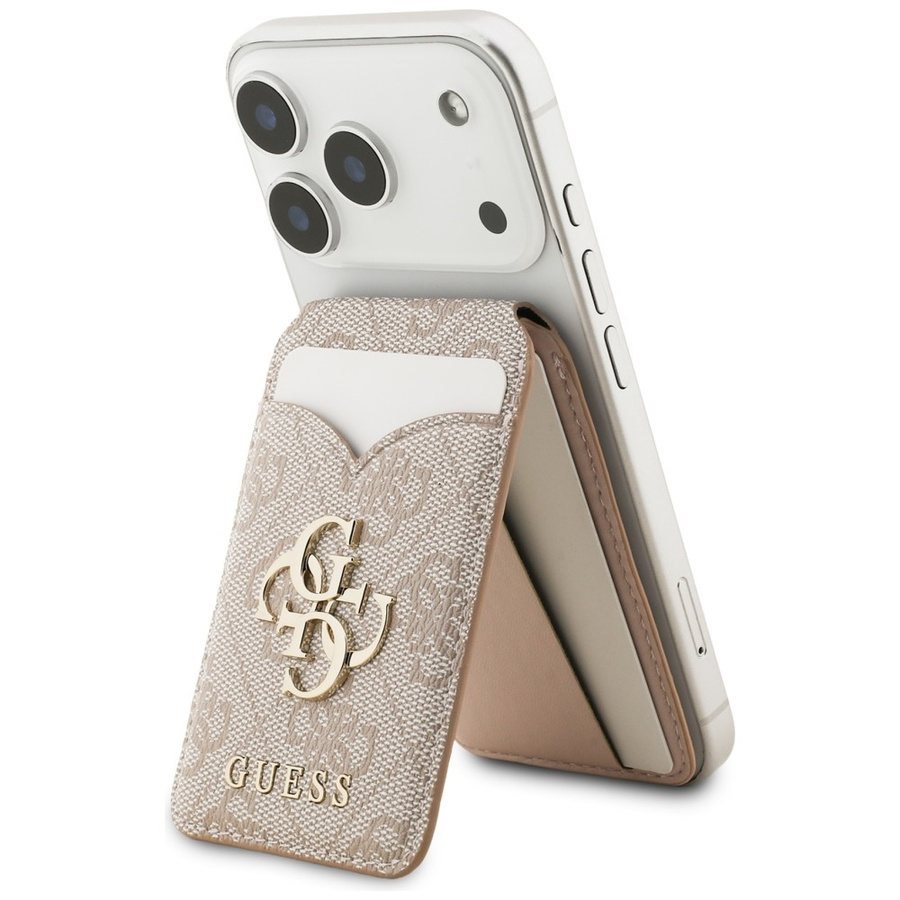 Portfel z lusterkiem Guess 4G Stand &    Mirror Magsafe różowy