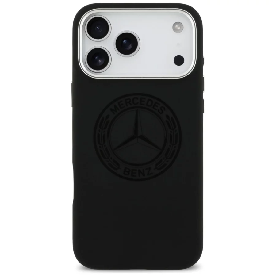 Etui Mercedes Silicone Vintage Logo MagSafe na iPhone 17 Pro Max - czarne