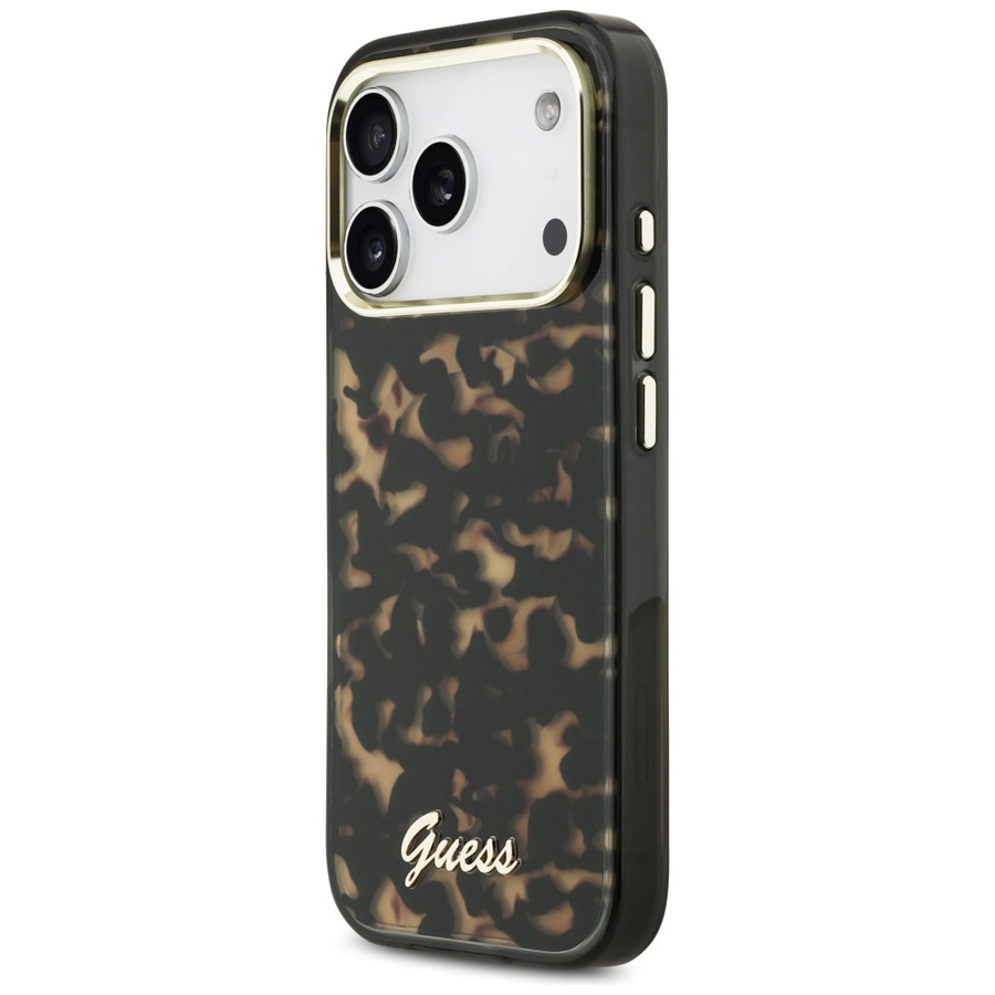 Etui Guess IML Script Metal MagSafe do   iPhone 17 Pro Max tortoise