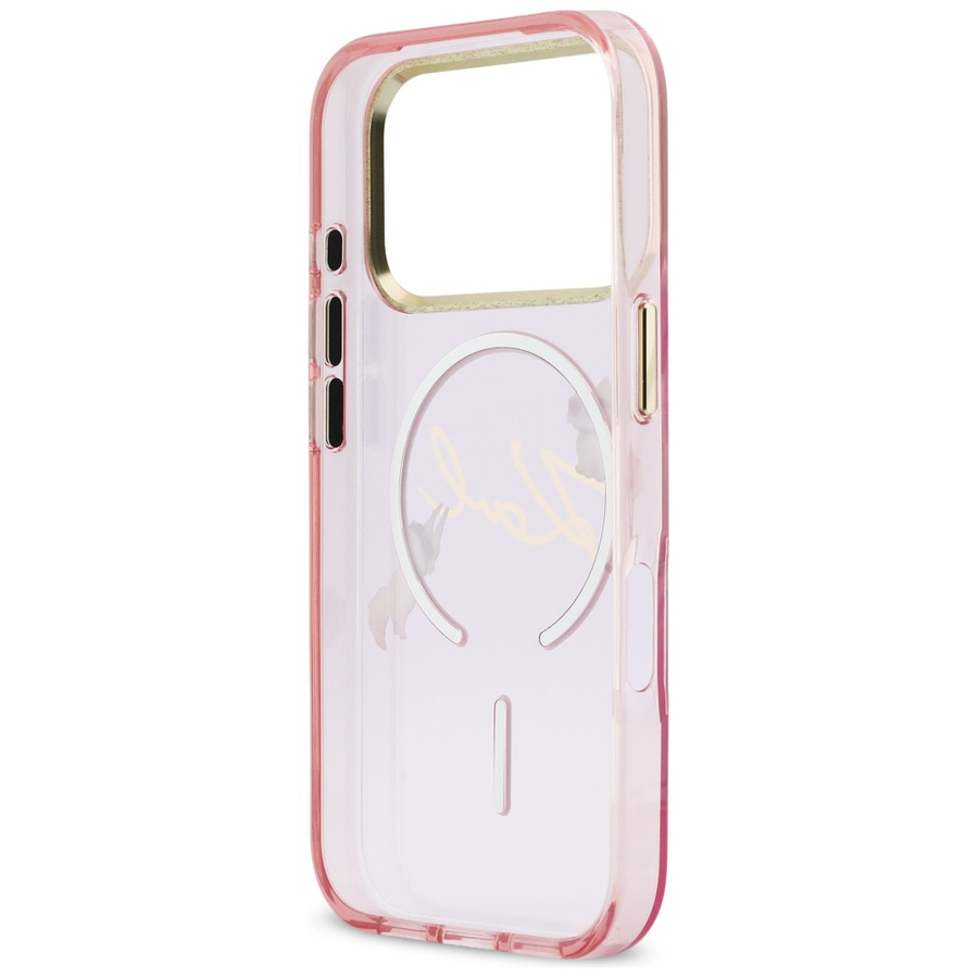 Etui Karl Lagerfeld IML Choupettes Karl  Script Logo MagSafe do iPhone 17 Pro Max różowy