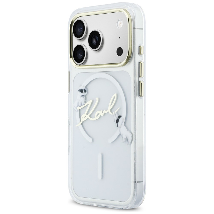 Etui Karl Lagerfeld IML Choupettes Karl  Script Logo MagSafe do iPhone 17 Pro przezroczysty