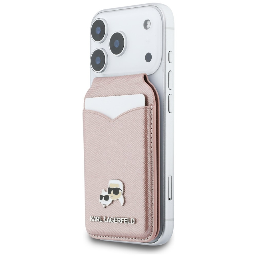 Portfel z lusterkiem Karl Lagerfeld      Stand Mirror MagSafe różowy