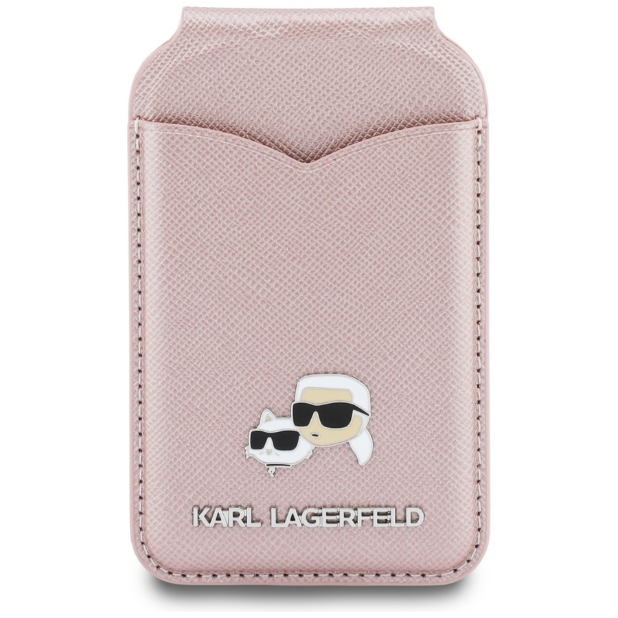 Portfel z lusterkiem Karl Lagerfeld      Stand Mirror MagSafe różowy