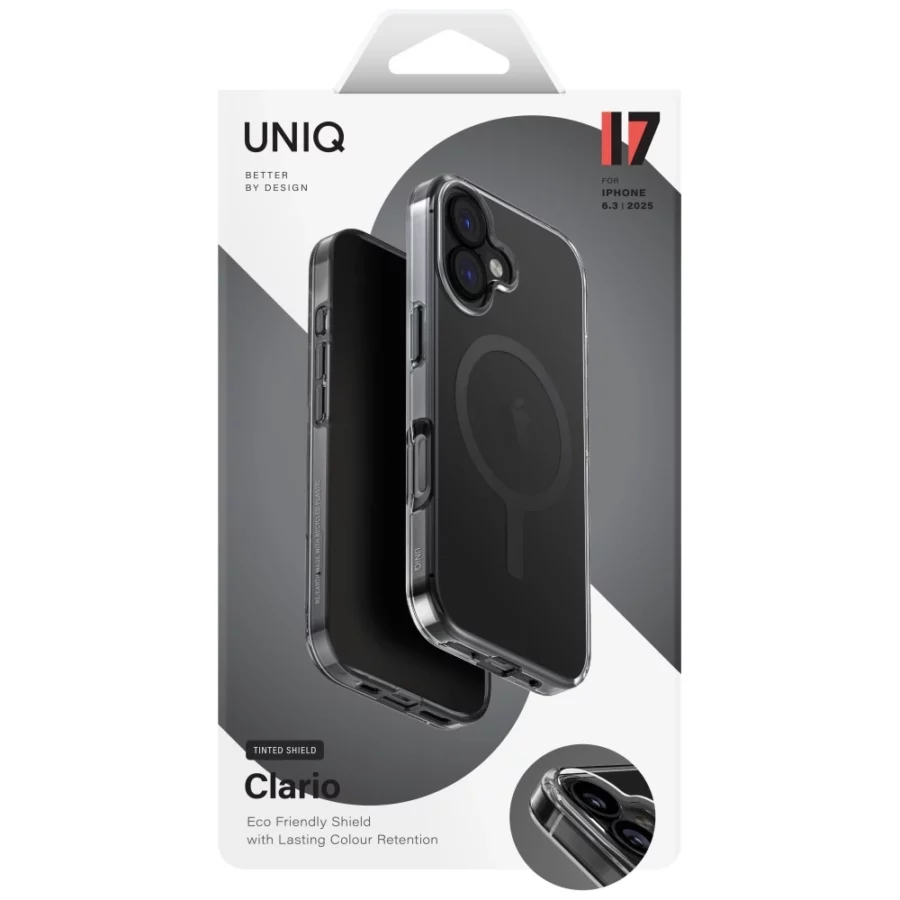 Etui UNIQ Clario Magclick Charging na iPhone 17 - czarne