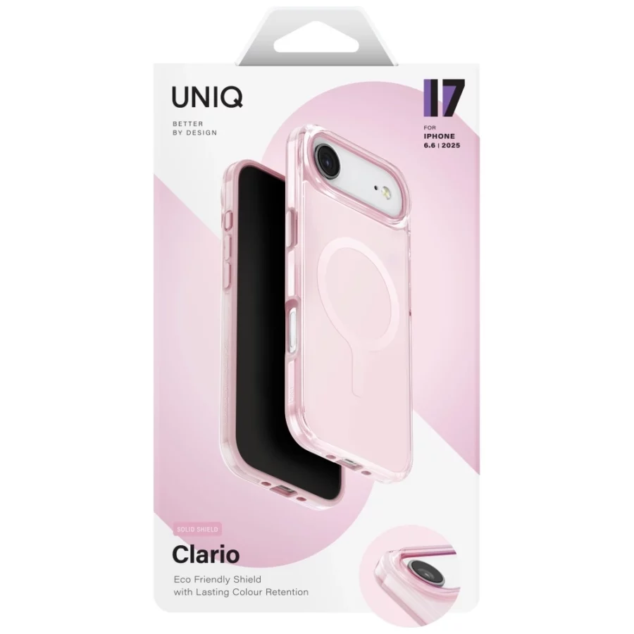 Etui UNIQ Clario Magclick Charging na iPhone Air - różowe