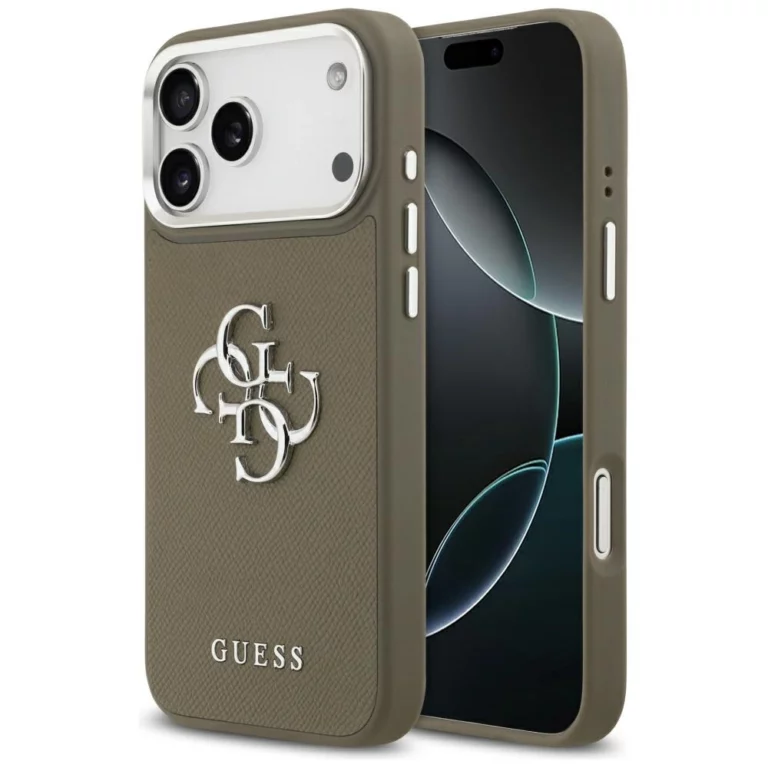 Etui Guess Grained Big 4G Classic Logo na iPhone 17 Pro Max - brązowe