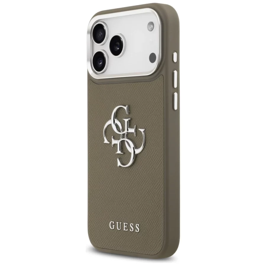 Etui Guess Grained Big 4G Classic Logo na iPhone 17 Pro Max - brązowe