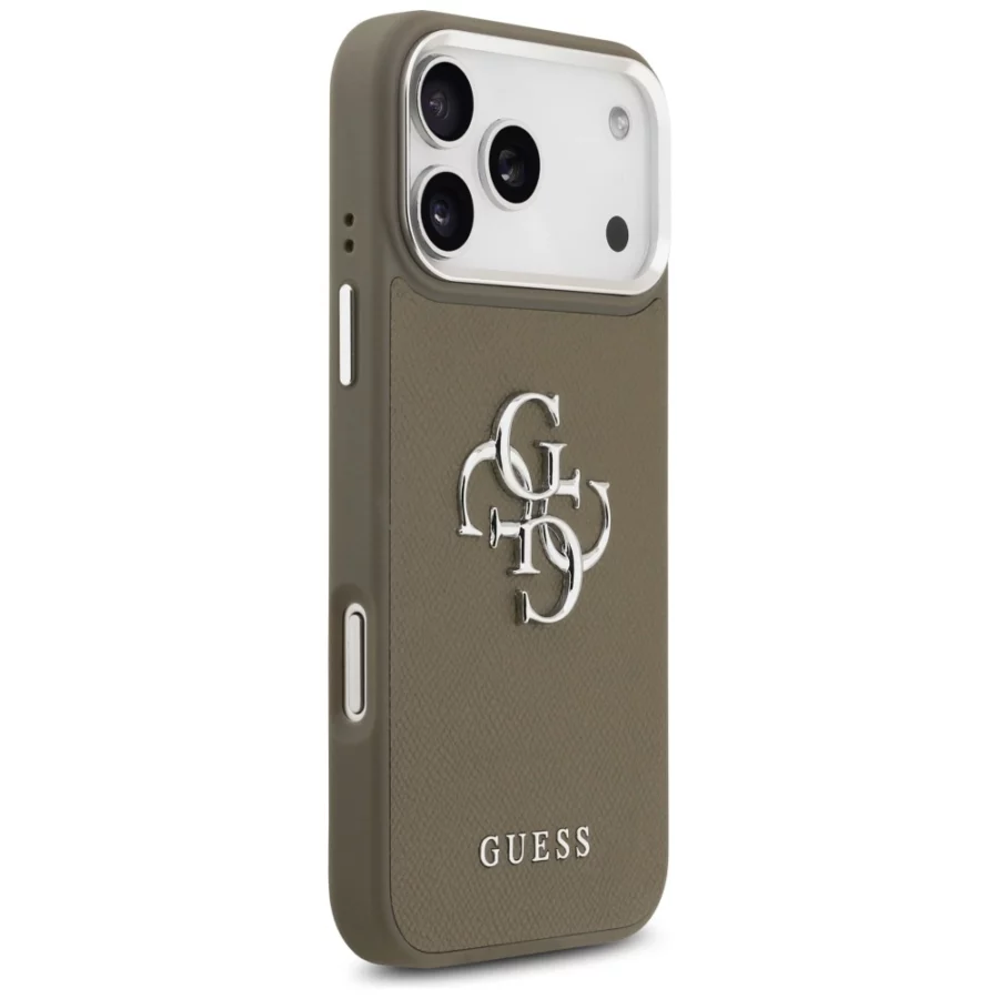 Etui Guess Grained Big 4G Classic Logo na iPhone 17 Pro Max - brązowe