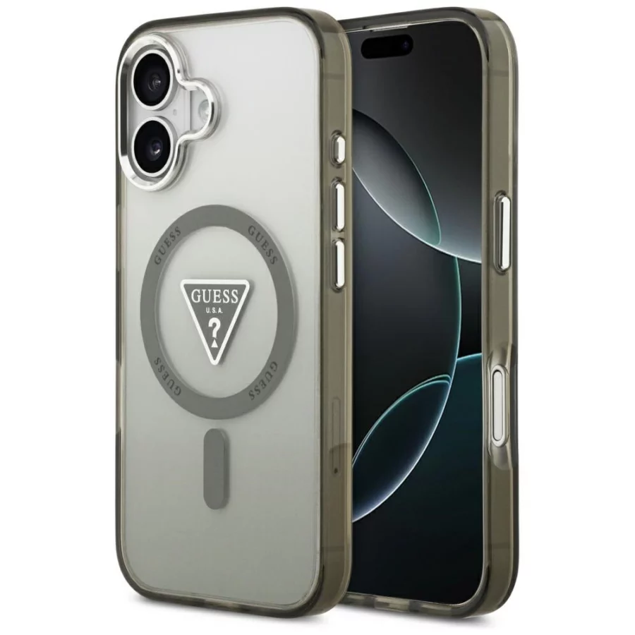 Etui Guess IML Gradient Triangle Logo MagSafe na iPhone 17 - oliwkowe