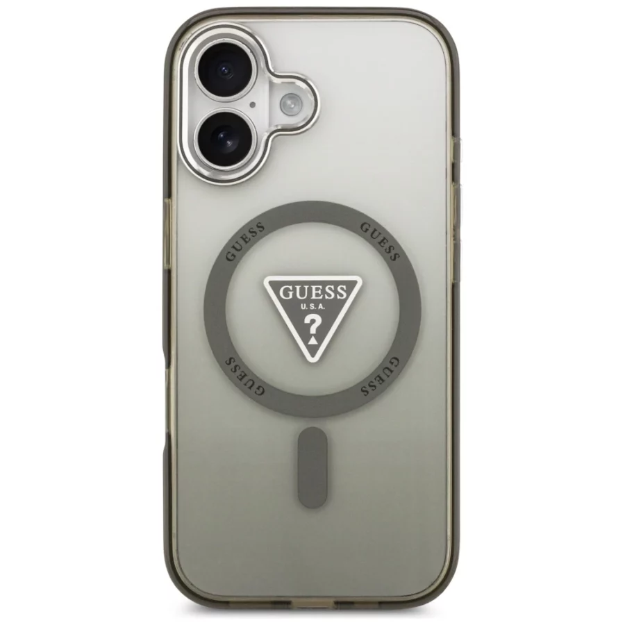 Etui Guess IML Gradient Triangle Logo MagSafe na iPhone 17 - oliwkowe