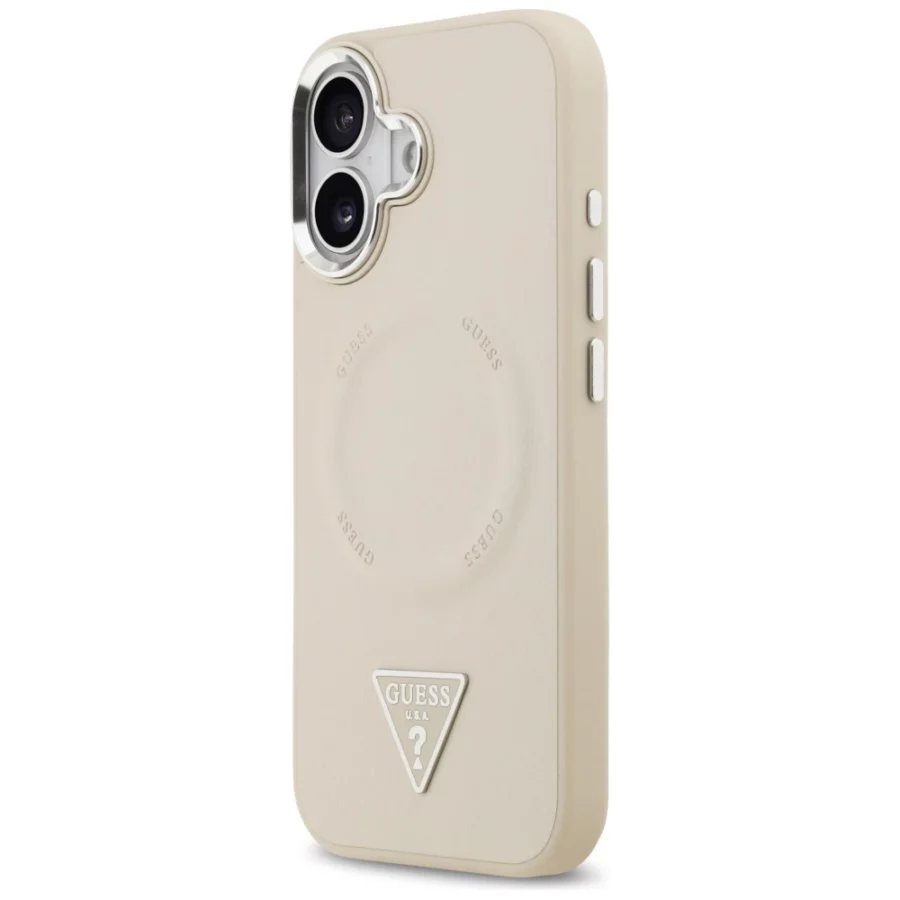 Etui Guess Triangle Logo MagSafe na iPhone 17 - beżowe