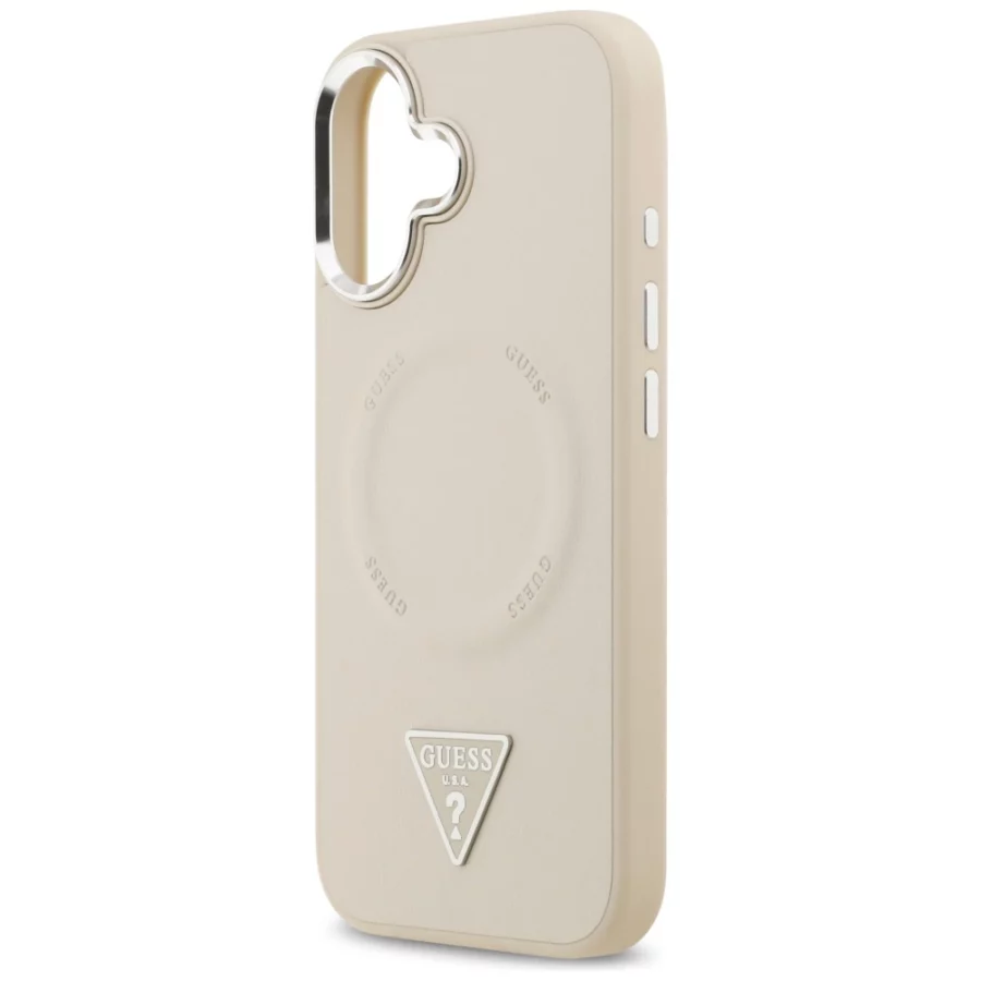 Etui Guess Triangle Logo MagSafe na iPhone 17 - beżowe