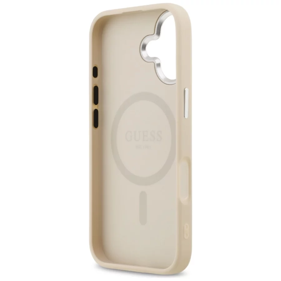 Etui Guess Triangle Logo MagSafe na iPhone 17 - beżowe