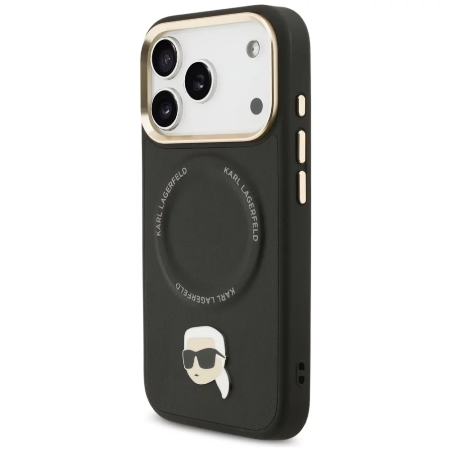 Etui Karl Lagerfeld Big Strap Karl Metal Logo MagSafe na iPhone 17 Pro - czarne