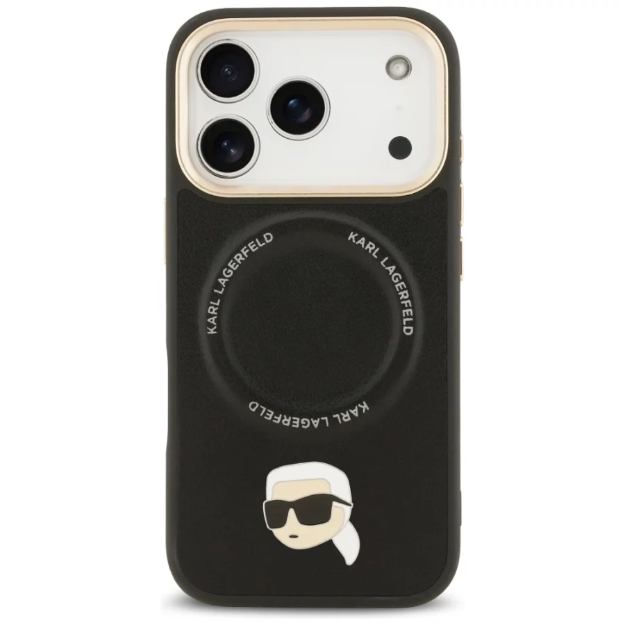 Etui Karl Lagerfeld Big Strap Karl Metal Logo MagSafe na iPhone 17 Pro - czarne