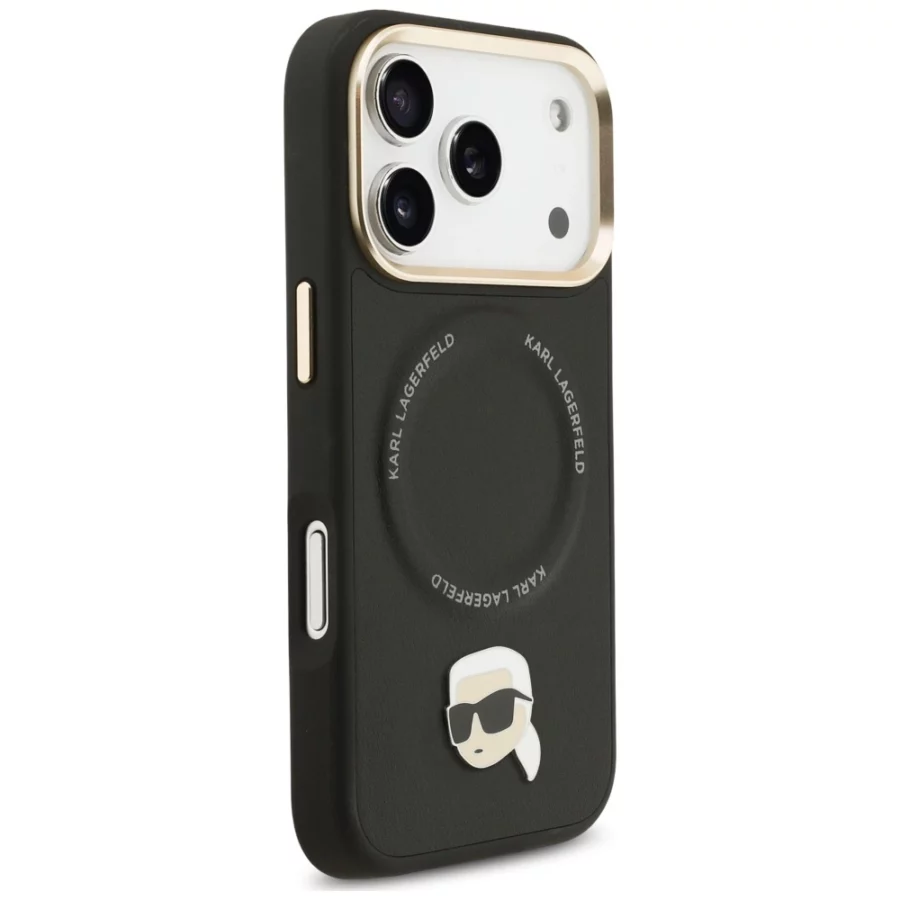 Etui Karl Lagerfeld Big Strap Karl Metal Logo MagSafe na iPhone 17 Pro - czarne