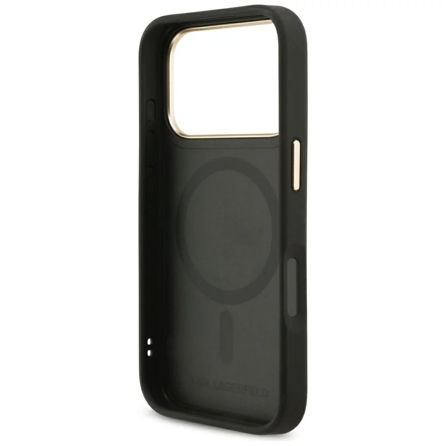 Etui Karl Lagerfeld Big Strap Karl Metal Logo MagSafe na iPhone 17 Pro - czarne