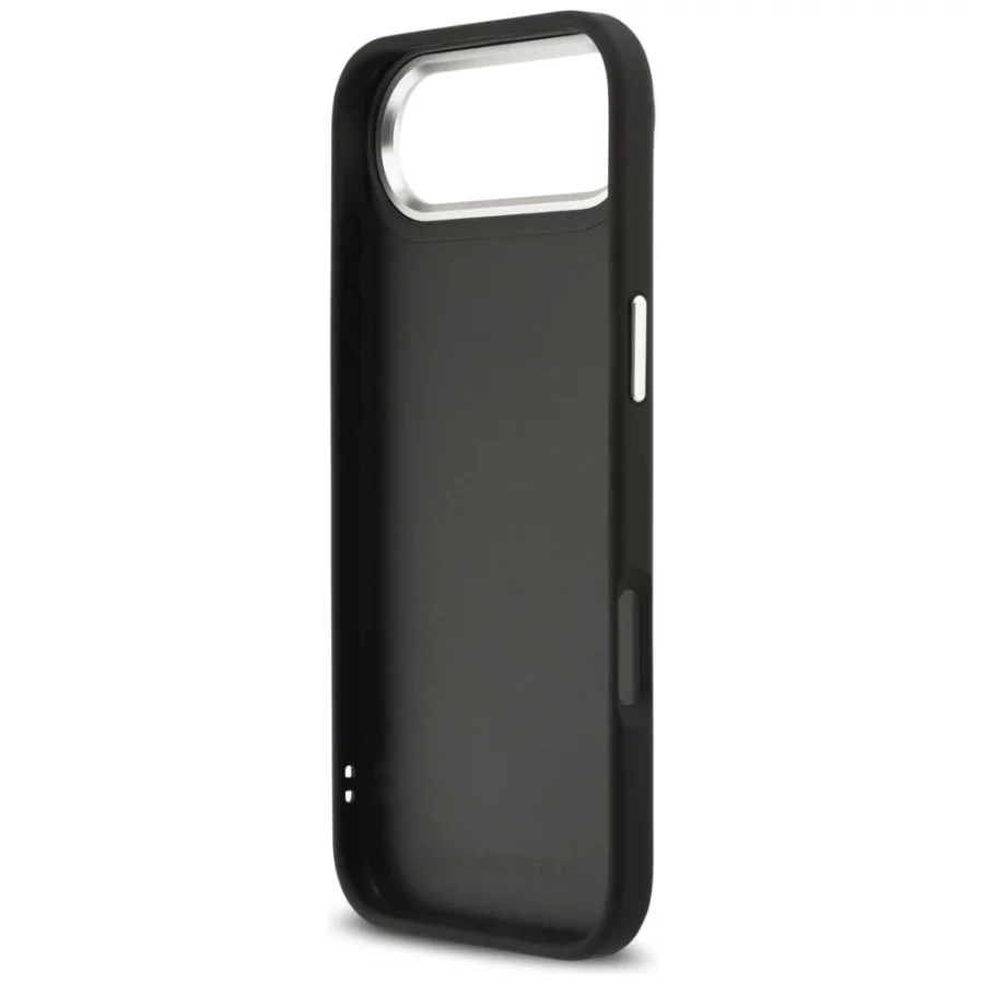 Etui Karl Lagerfeld FW Grained Karl & Choupette Heads Pins & Logo na iPhone Air - czarne