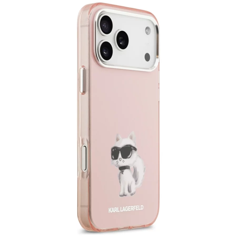 Etui Karl Lagerfeld IML Aquarelle Choupette & Logo MagSafe na iPhone 17 Pro - różowe