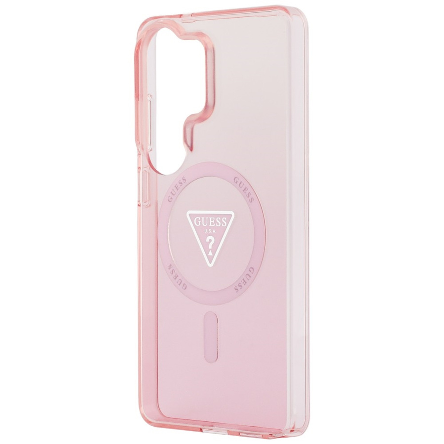 Etui Guess IML Gradient Triangle MagSafe do Samsung Galaxy S26 Ultra różowy