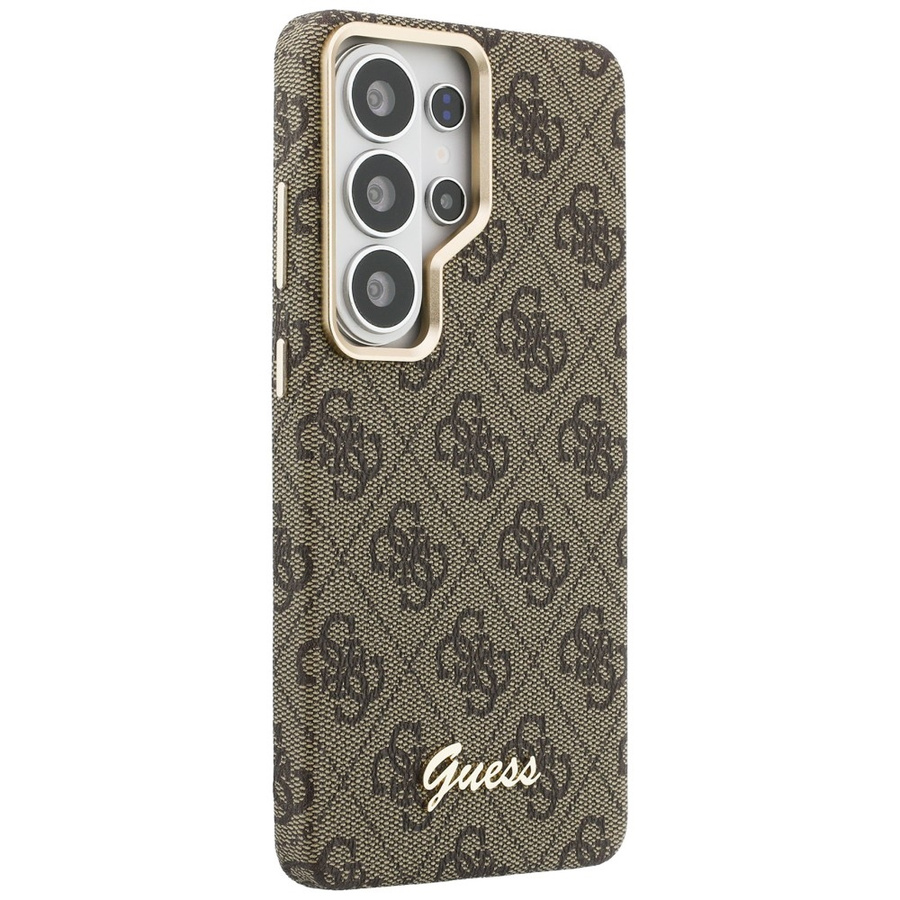 Etui Guess 4G Script MagSafe do Samsung  Galaxy S26 Ultra brązowy