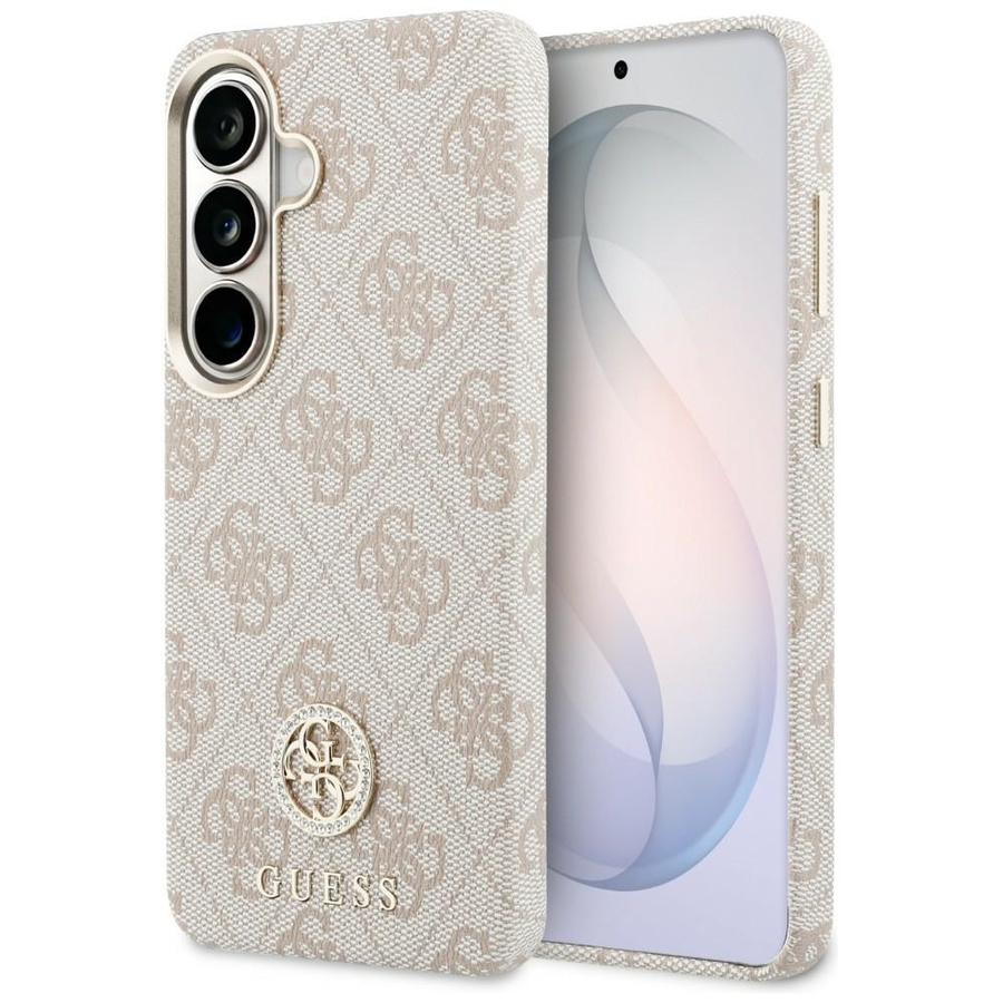 Etui Guess 4G Rhinestone Round Logo      MagSafe do Samsung Galaxy S26 różowy