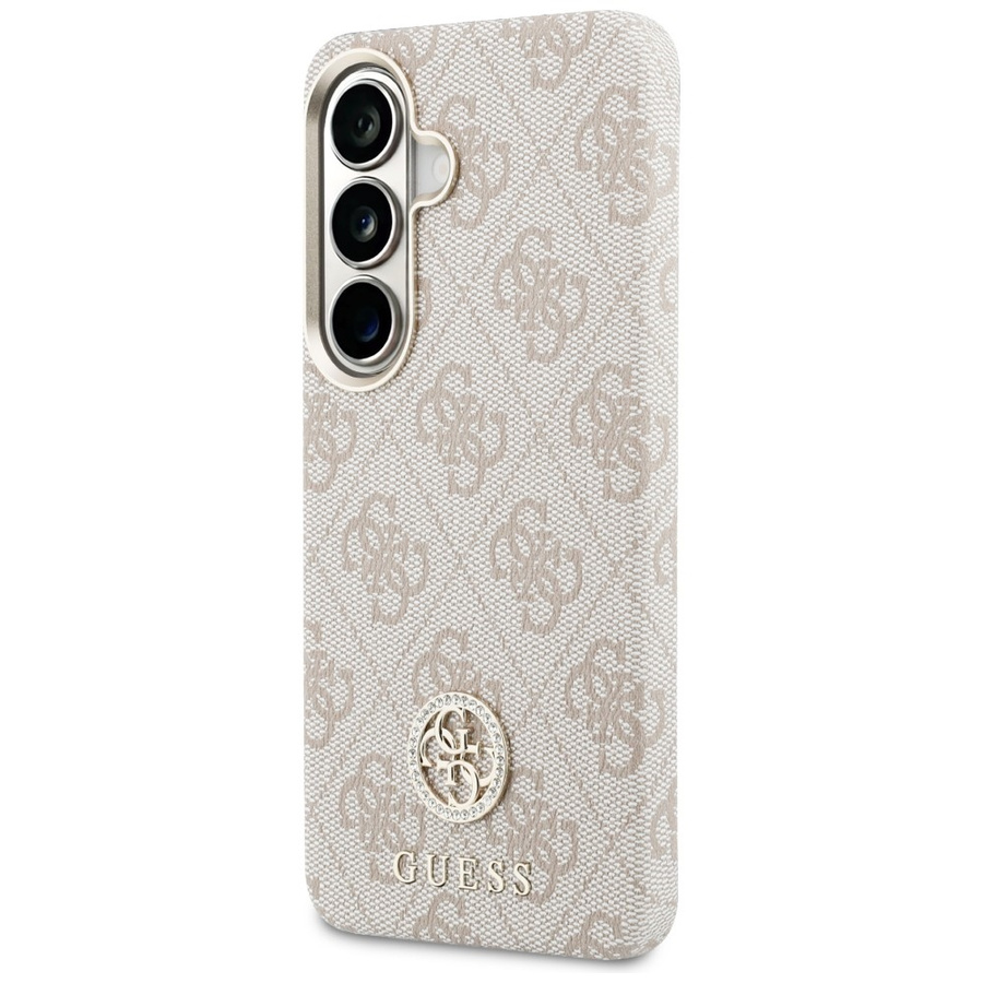Etui Guess 4G Rhinestone Round Logo      MagSafe do Samsung Galaxy S26 różowy