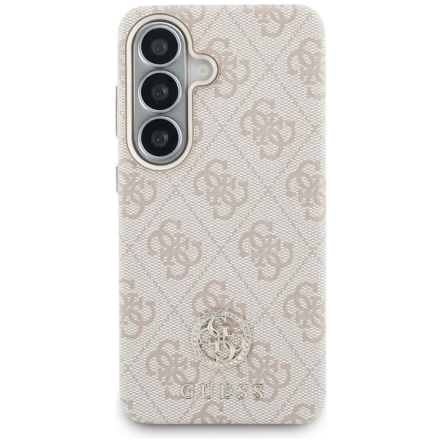 Etui Guess 4G Rhinestone Round Logo      MagSafe do Samsung Galaxy S26 różowy
