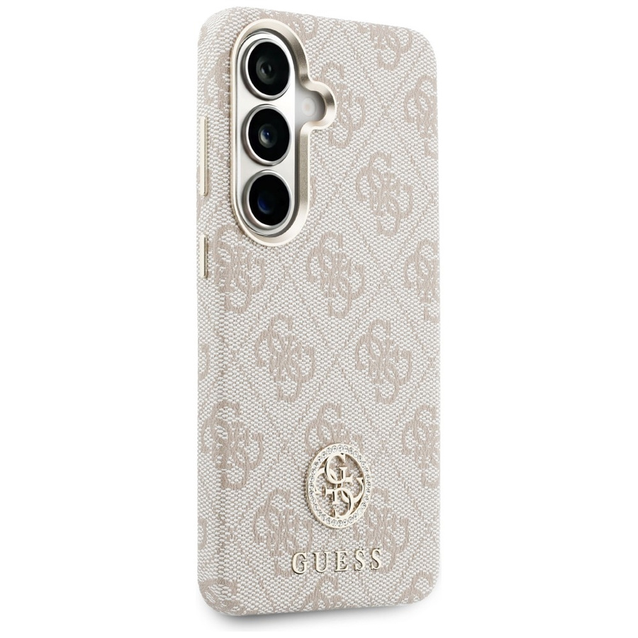 Etui Guess 4G Rhinestone Round Logo      MagSafe do Samsung Galaxy S26 różowy