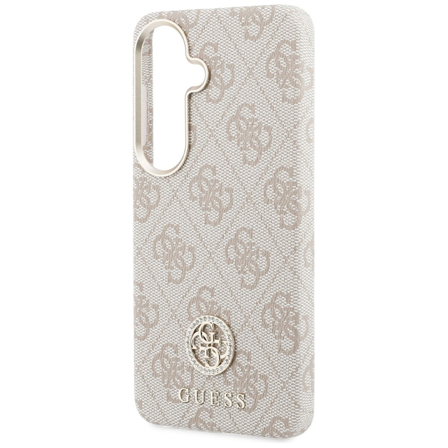 Etui Guess 4G Rhinestone Round Logo      MagSafe do Samsung Galaxy S26 różowy