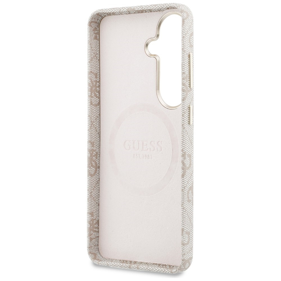 Etui Guess 4G Rhinestone Round Logo      MagSafe do Samsung Galaxy S26 różowy