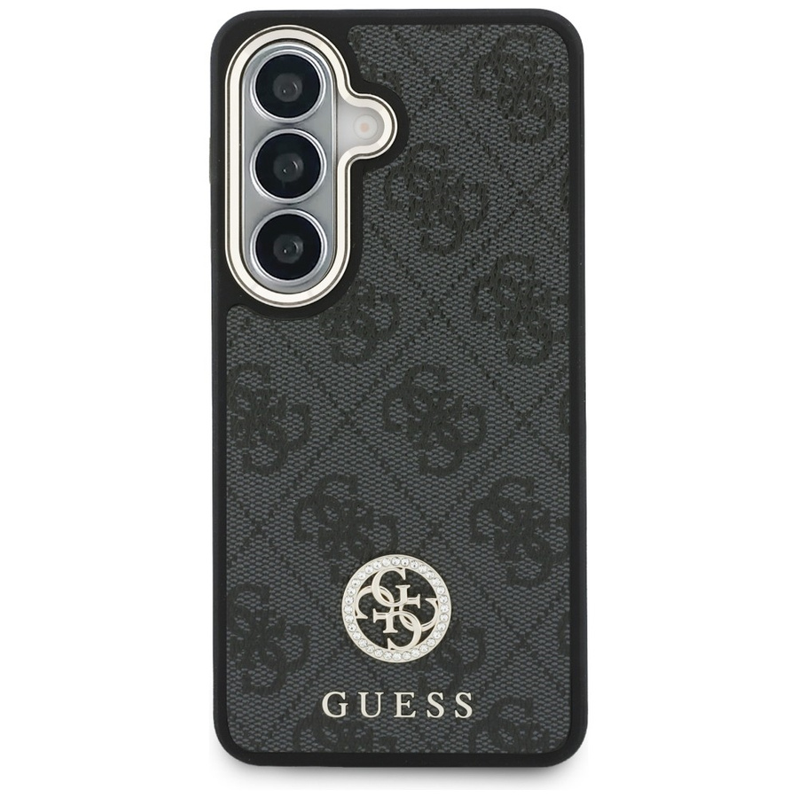 Zestaw Etui + Smycz Guess 4G Big         Rhinestone Triangle Strap MagSafe do Samsung Galaxy S26 czarny
