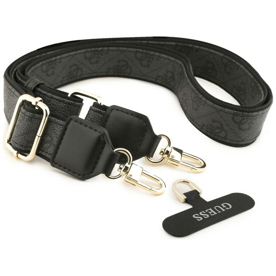 Zestaw Etui + Smycz Guess 4G Big         Rhinestone Triangle Strap MagSafe do Samsung Galaxy S26 czarny