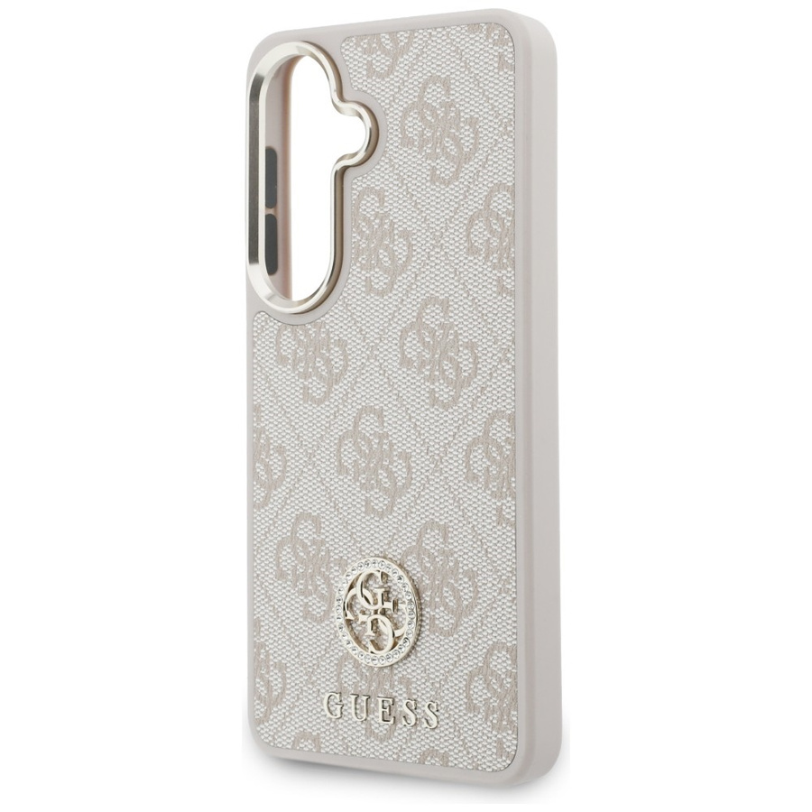 Zestaw Etui + Smycz Guess 4G Big         Rhinestone Triangle Strap MagSafe do Samsung Galaxy S26 różowy
