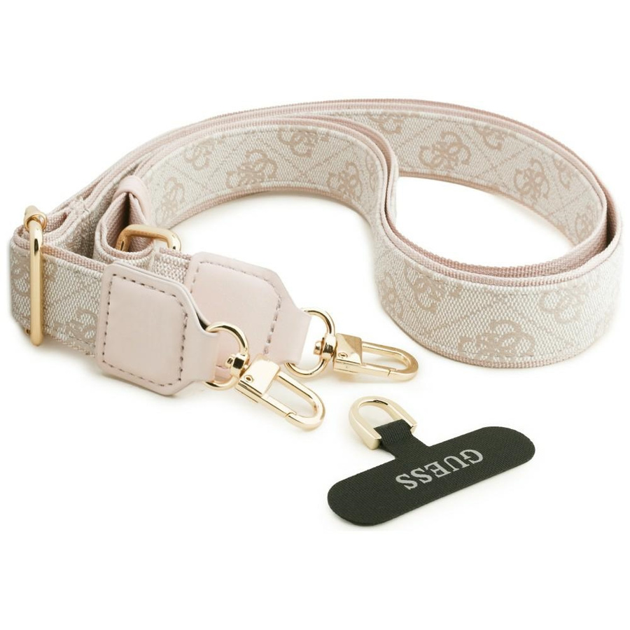 Zestaw Etui + Smycz Guess 4G Big         Rhinestone Triangle Strap MagSafe do Samsung Galaxy S26 różowy